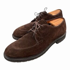 ALDEN New England Mens Suede Blucher Brown Oxfords Size 12 71198 Split Toe USA